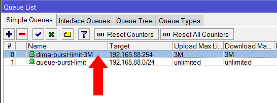 Подымаем вверх Burst правило в MikroTik